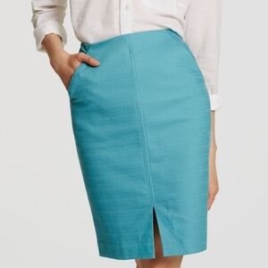 New With Tag Ann Taylor Loft Textured Strech Cotton Pencil Skirt